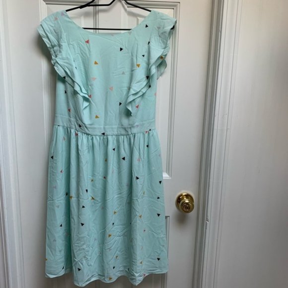 ModCloth Flowy Ruffle Mint Triangle Dress - Picture 8 of 8